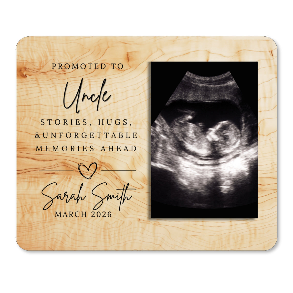Promoted To Uncle, Personalized Uncle Photo Board, Custom Uncle Picture Board, Baby Reveal Keepsake, New Baby Gift Personalized Photo Gift personalized photo board — image 1 of 13