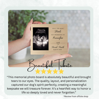 Promoted to Gift, Personalized Grandpa Photo Board, Custom Grandpa Picture Board, Baby Reveal Keepsake, New Baby Gift Family Memory Board personalized photo board — image 8 of 13