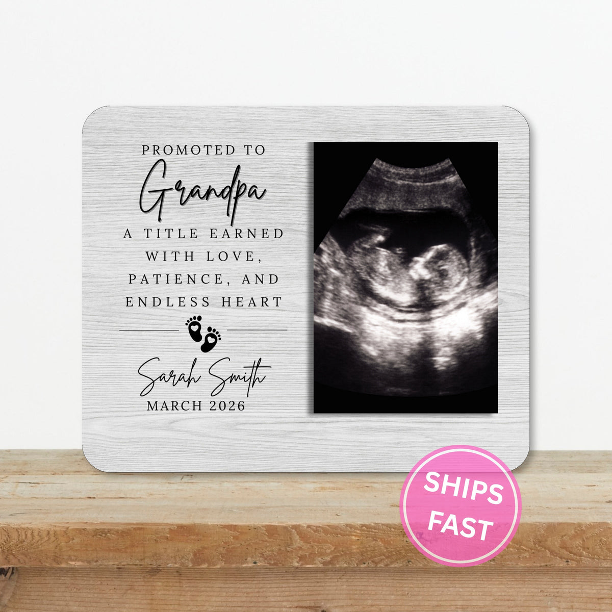 Gift For Grandpa, Personalized Grandpa Photo Board, Custom Grandpa Picture Board, Baby Reveal Keepsake, New Baby Gift Family Memory Board personalized photo board — image 2 of 13
