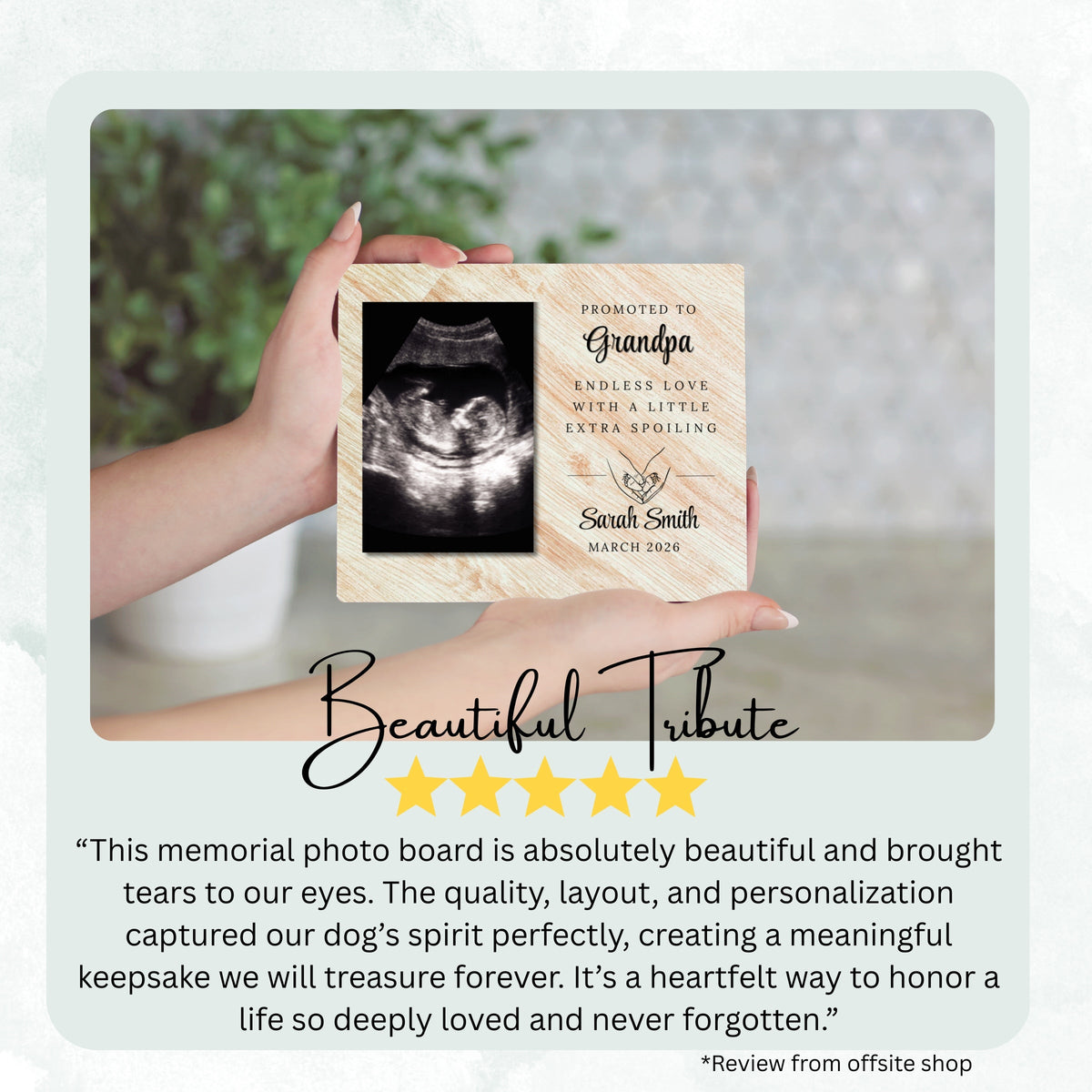 Grandpa Gift, Personalized Grandpa Photo Board, Custom Grandpa Picture Board, Baby Reveal Keepsake, New Baby Gift Personalized Photo Gift personalized photo board — image 8 of 13