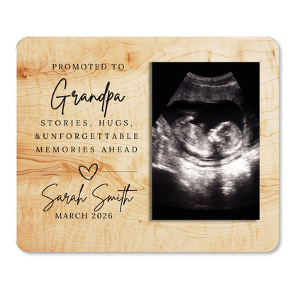 Promoted To Grandpa, Personalized Grandpa Photo Board, Custom Grandpa Picture Board, Baby Reveal Keepsake, New Baby Gift Family Memory Board personalized photo board — image 1 of 13