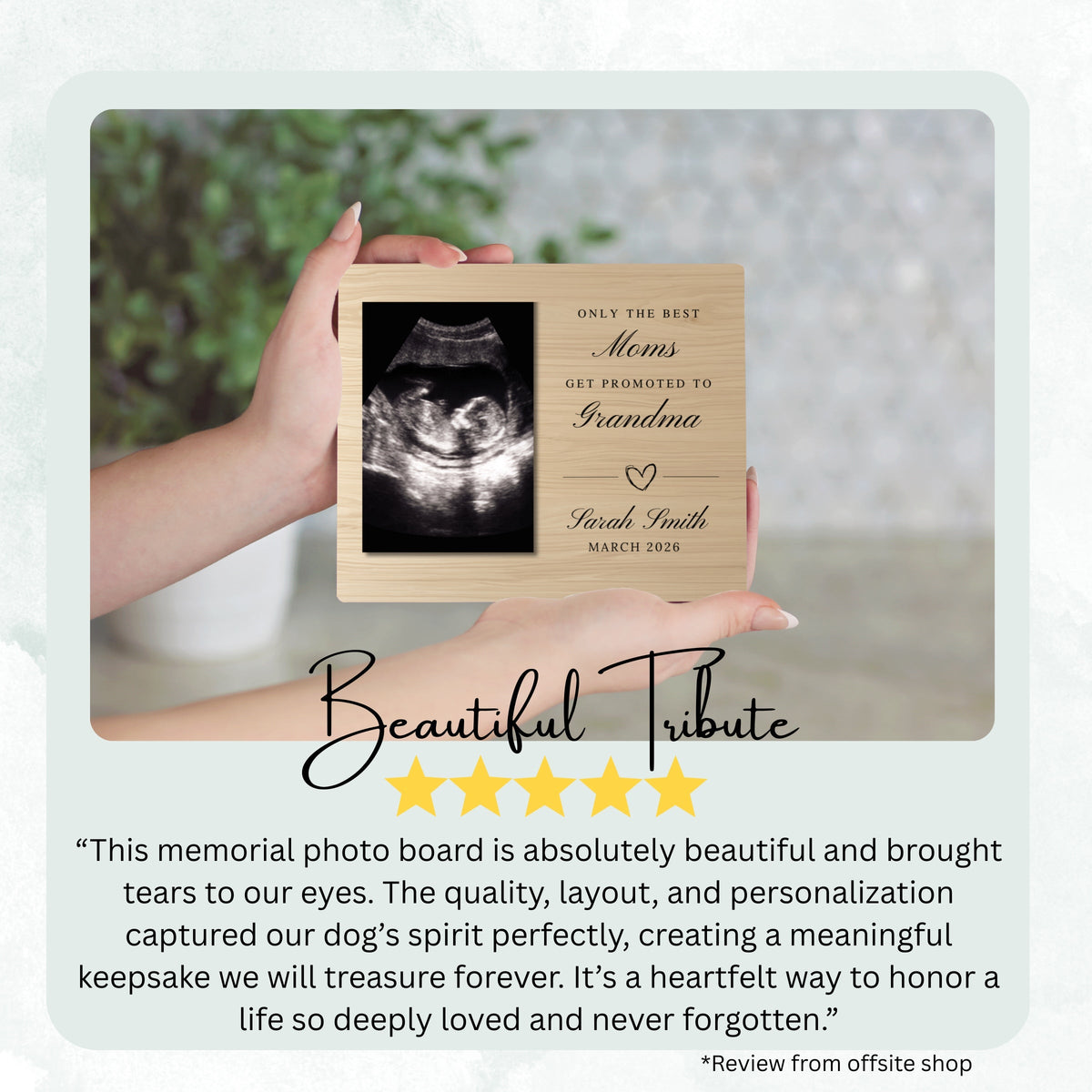 Custom Parent Gift Photo Board, Custom 5x7 Picture Frame Gift, Personalized Family Keepsake Decor, Rustic Farmhouse Tabletop Display personalized photo board — image 8 of 13