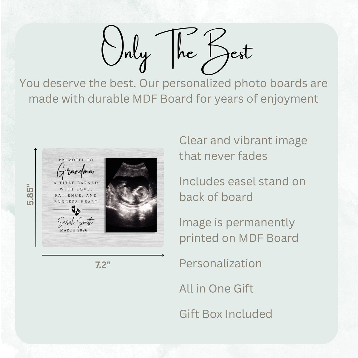 Pregnancy Gift, Personalized Grandma Photo Board, Custom Grandma Picture Board, Baby Reveal Keepsake, New Baby Gift Personalized Photo Gift personalized photo board — image 7 of 13
