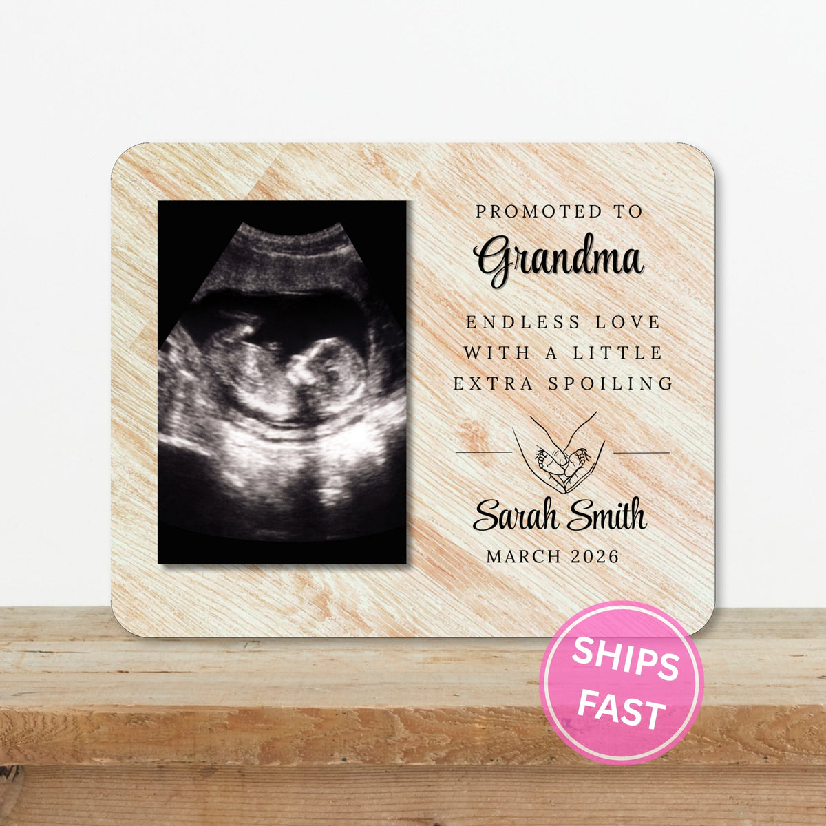 Grandma Gift, Personalized Grandma Photo Board, Custom Grandma Picture Board, Baby Reveal Keepsake, New Baby Gift Personalized Photo Gift personalized photo board — image 2 of 13