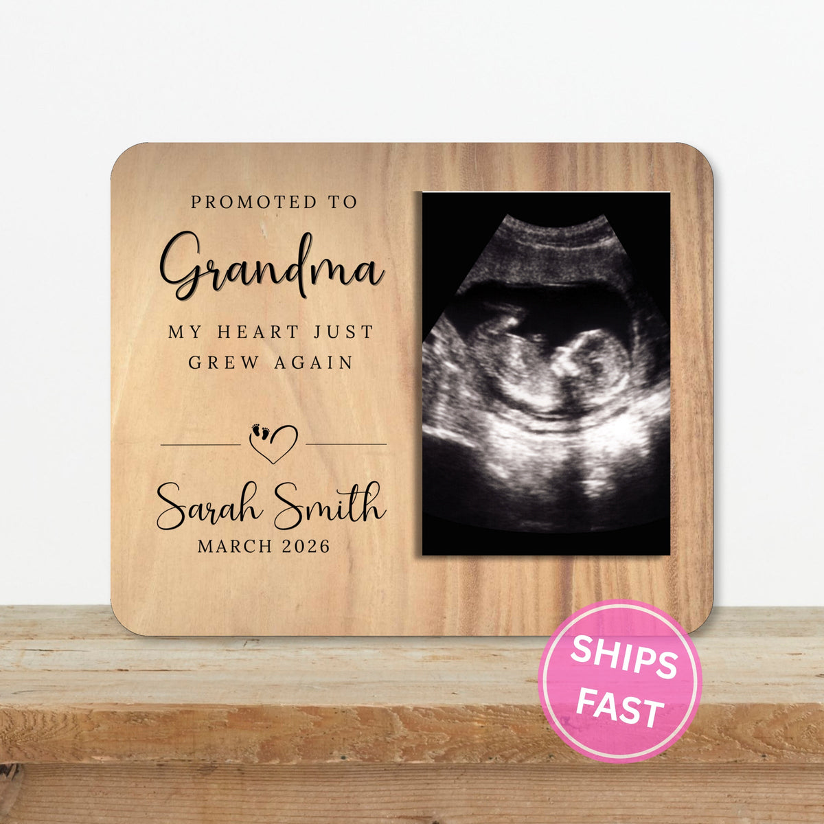 Ultrasound Gift, Personalized Grandma Photo Board, Custom Grandma Picture Board, Baby Reveal Keepsake, New Baby Gift Personalized Photo Gift personalized photo board — image 2 of 13