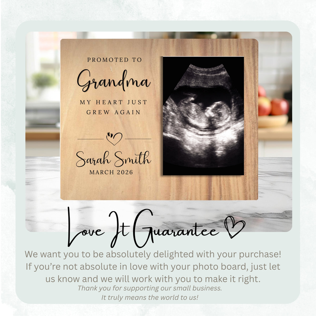Ultrasound Gift, Personalized Grandma Photo Board, Custom Grandma Picture Board, Baby Reveal Keepsake, New Baby Gift Personalized Photo Gift personalized photo board — image 6 of 13