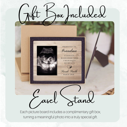 Promoted To Grandma, Personalized Grandma Photo Board, Custom Grandma Picture Board, Baby Reveal Keepsake, New Baby Gift Family Memory Board personalized photo board — image 5 of 13