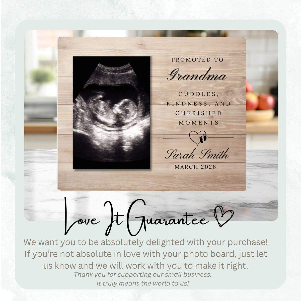 Promoted To Grandma, Personalized Grandma Photo Board, Custom Grandma Picture Board, Baby Reveal Keepsake, New Baby Gift Family Memory Board personalized photo board — image 6 of 13