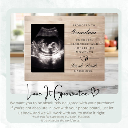 Promoted To Grandma, Personalized Grandma Photo Board, Custom Grandma Picture Board, Baby Reveal Keepsake, New Baby Gift Family Memory Board personalized photo board — image 6 of 13