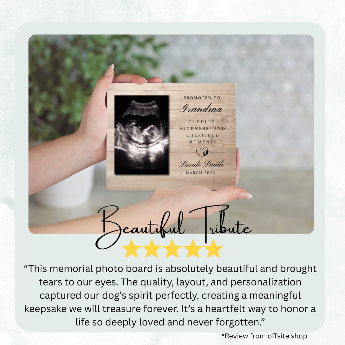 Promoted To Grandma, Personalized Grandma Photo Board, Custom Grandma Picture Board, Baby Reveal Keepsake, New Baby Gift Family Memory Board personalized photo board — image 8 of 13