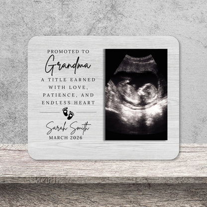 Promoted To Grandma, Personalized Grandma Photo Board, Custom Grandma Picture Board, Baby Reveal Keepsake, New Baby Gift Family Memory Board personalized photo board — image 10 of 13