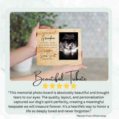 Gift For Grandma, Personalized Grandma Photo Board, Custom Grandma Picture Board, Baby Reveal Keepsake, New Baby Gift Family Memory Board personalized photo board — image 8 of 13