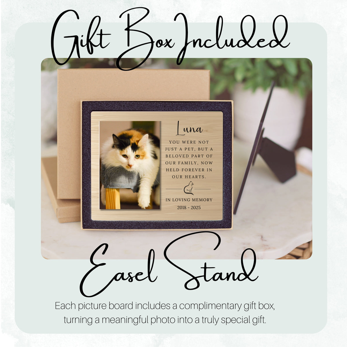 Cat Memorial Gift, Personalized Pet Owner Photo Board, Custom Pet Owner Picture Board, Pet Loss Keepsake, Sympathy Photo Gift Custom Gift personalized photo board — image 5 of 13