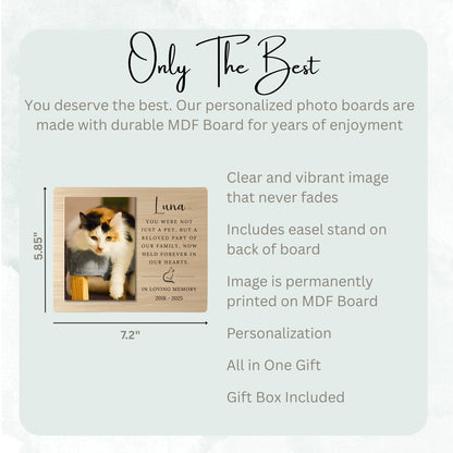 Cat Memorial Gift, Personalized Pet Owner Photo Board, Custom Pet Owner Picture Board, Pet Loss Keepsake, Sympathy Photo Gift Custom Gift personalized photo board — image 7 of 13