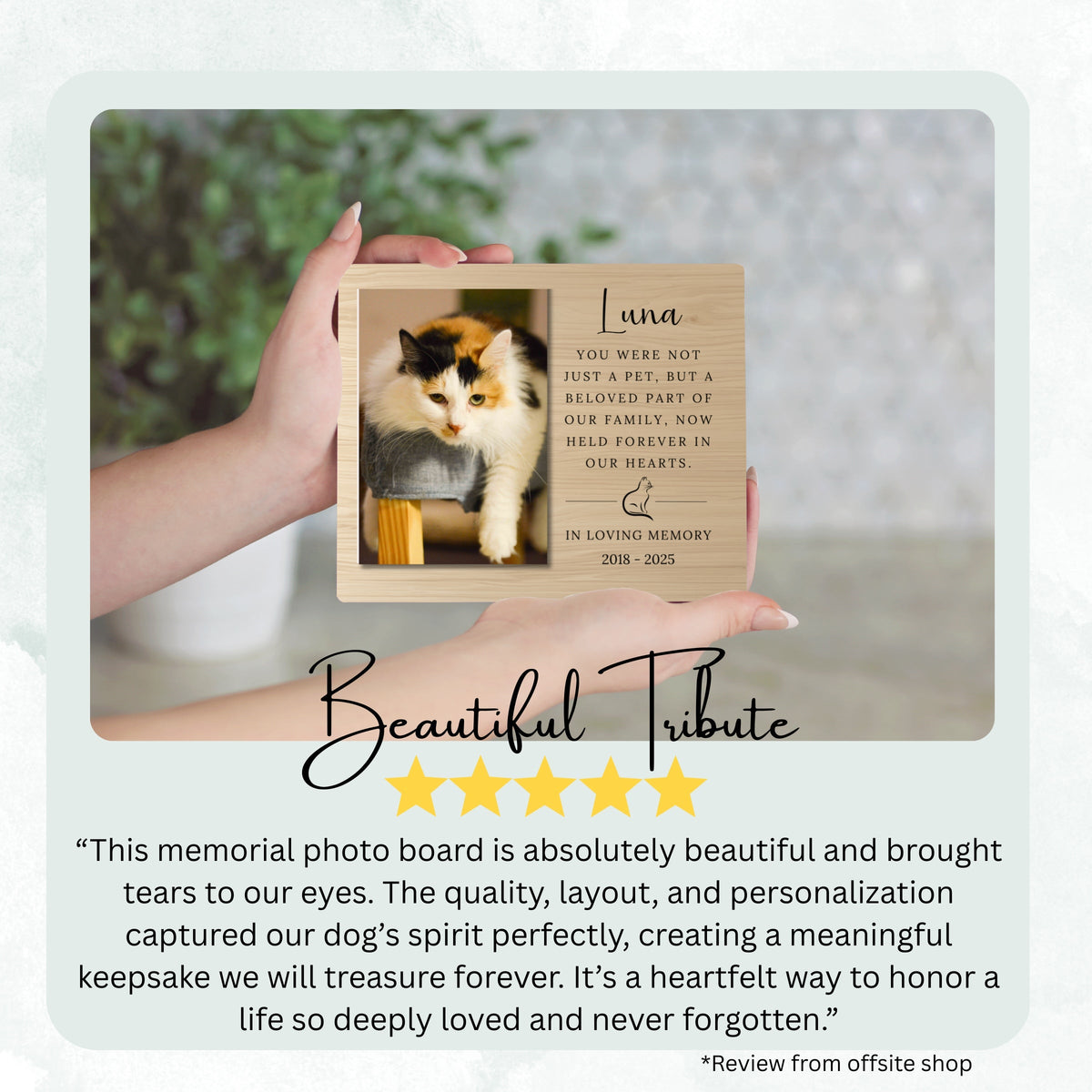 Cat Memorial Gift, Personalized Pet Owner Photo Board, Custom Pet Owner Picture Board, Pet Loss Keepsake, Sympathy Photo Gift Custom Gift personalized photo board — image 8 of 13