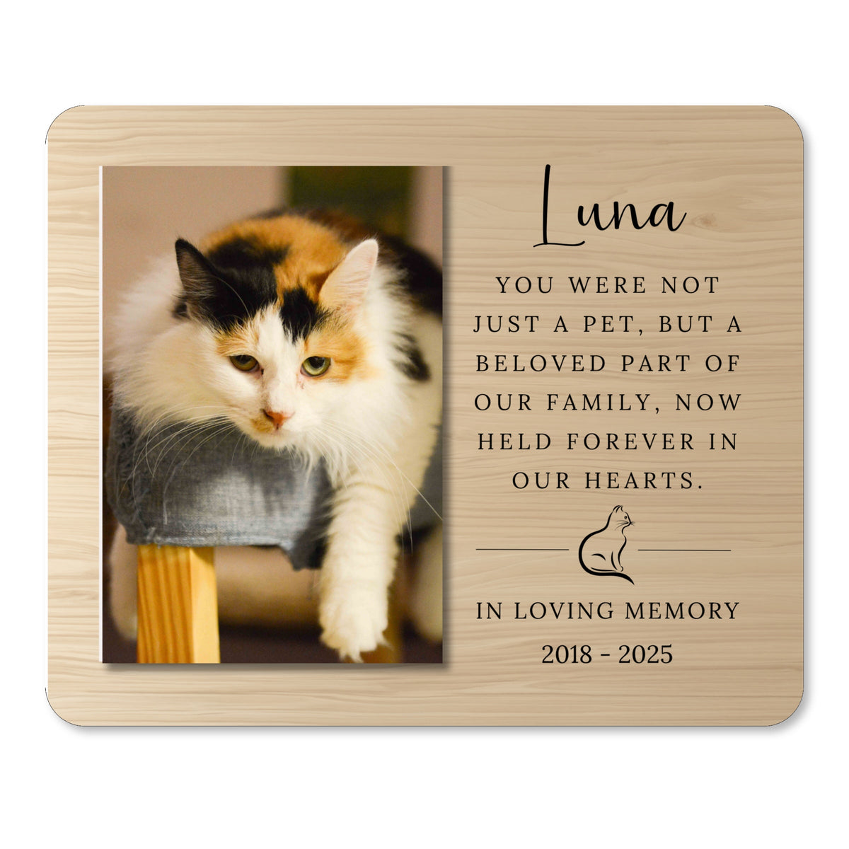 Cat Memorial Gift, Personalized Pet Owner Photo Board, Custom Pet Owner Picture Board, Pet Loss Keepsake, Sympathy Photo Gift Custom Gift personalized photo board — image 1 of 13