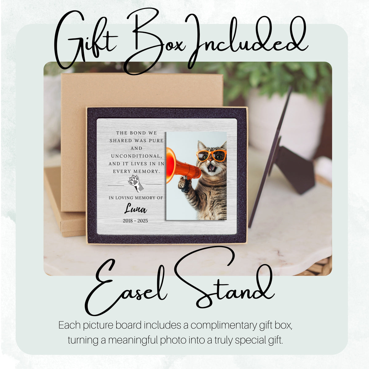 Pet Memorial Gift, Personalized Pet Owner Photo Board, Custom Pet Owner Picture Board, Pet Loss Keepsake, Sympathy Photo Gift Custom Gift personalized photo board — image 5 of 13
