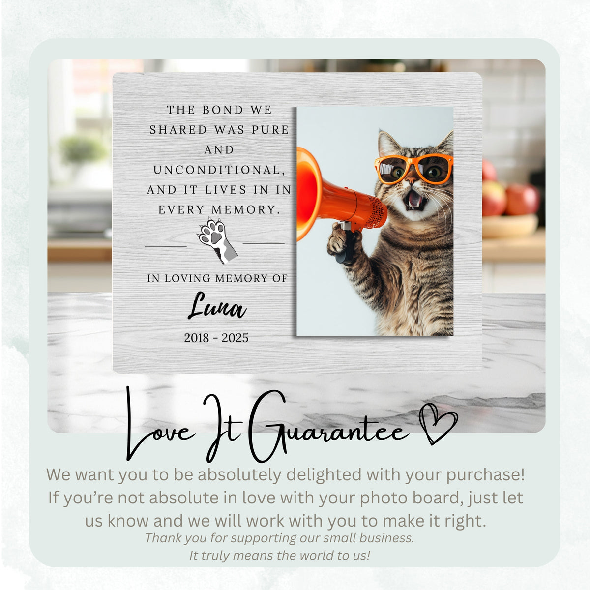 Pet Memorial Gift, Personalized Pet Owner Photo Board, Custom Pet Owner Picture Board, Pet Loss Keepsake, Sympathy Photo Gift Custom Gift personalized photo board — image 6 of 13