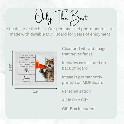 Pet Memorial Gift, Personalized Pet Owner Photo Board, Custom Pet Owner Picture Board, Pet Loss Keepsake, Sympathy Photo Gift Custom Gift personalized photo board — image 7 of 13