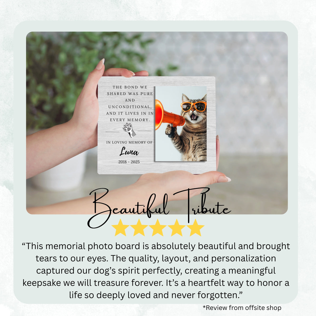 Pet Memorial Gift, Personalized Pet Owner Photo Board, Custom Pet Owner Picture Board, Pet Loss Keepsake, Sympathy Photo Gift Custom Gift personalized photo board — image 8 of 13