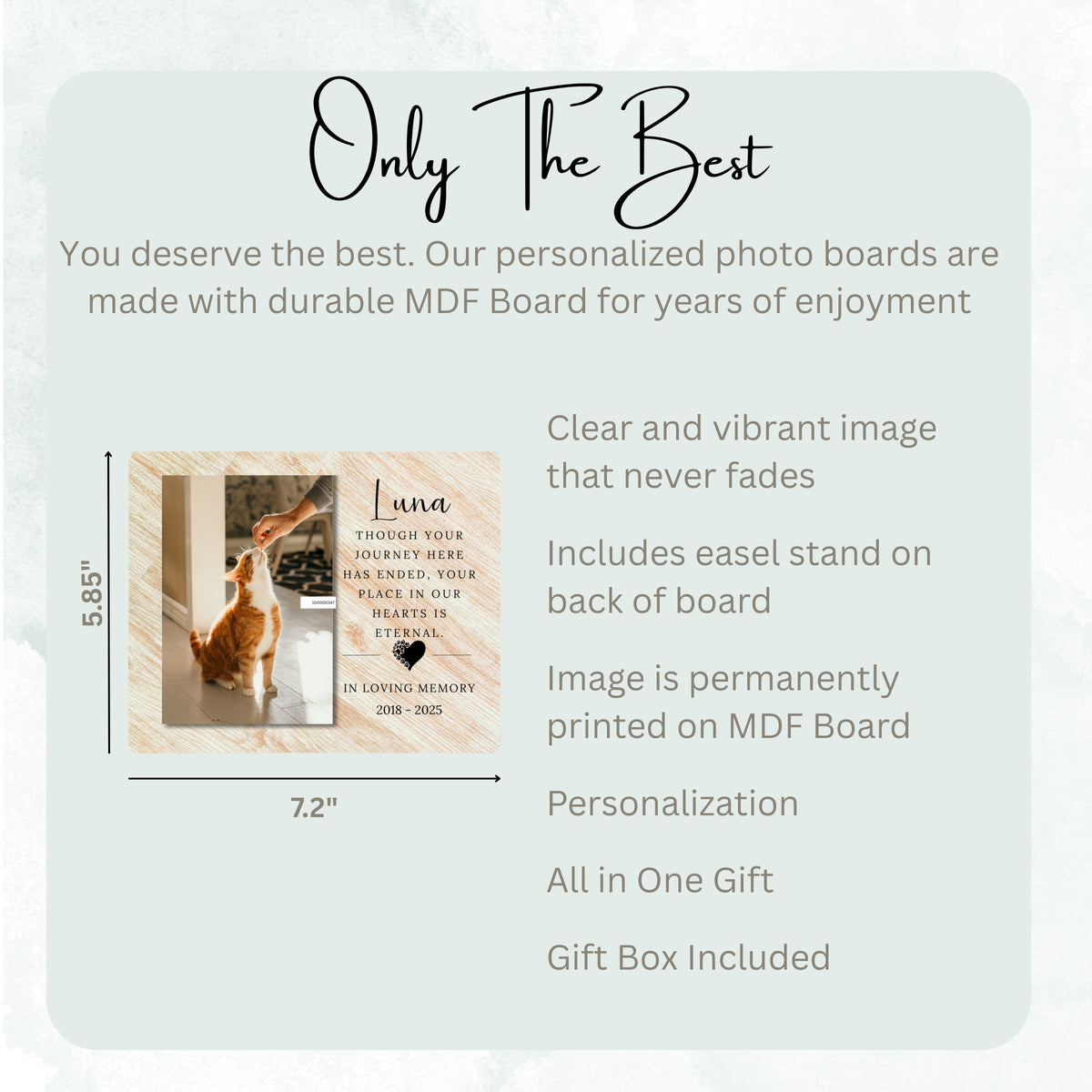 Pet Loss Gift, Personalized Pet Owner Photo Board, Custom Pet Owner Picture Board, Pet Loss Keepsake, Sympathy Photo Gift Unique Photo Decor personalized photo board — image 7 of 13