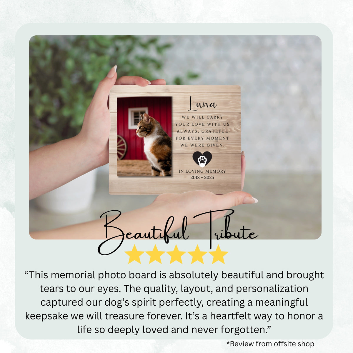 Sympathy Gift, Personalized Pet Owner Photo Board, Custom Pet Owner Picture Board, Remembrance Photo Gift, Sympathy Photo Gift Custom Gift personalized photo board — image 8 of 13