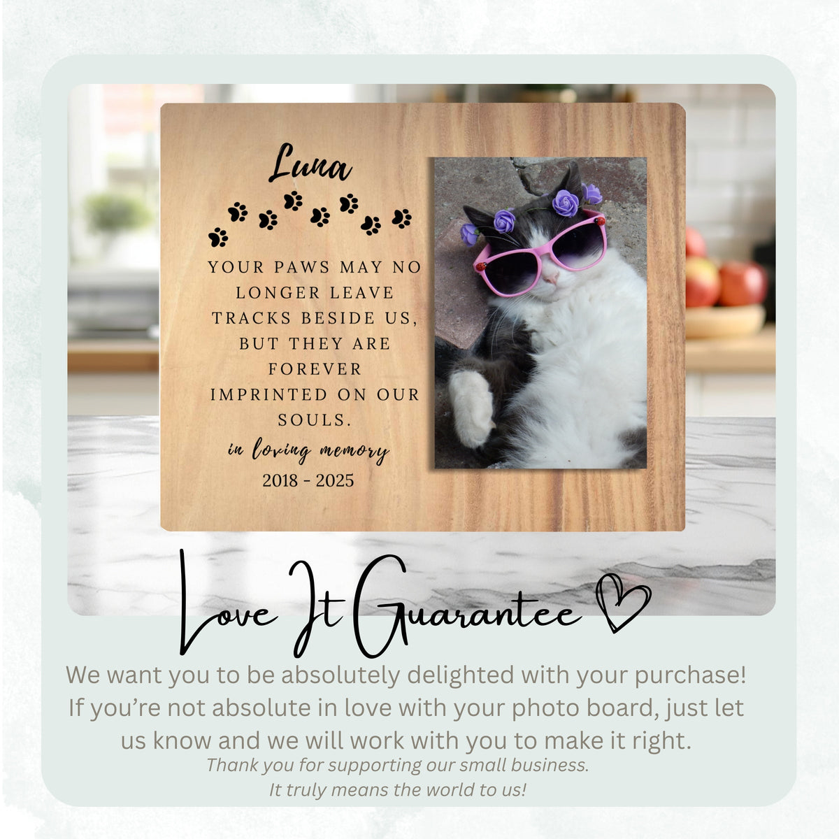 Remembrance Gift, Personalized Pet Owner Photo Board, Custom Pet Owner Picture Board, Remembrance Photo Gift, Sympathy Photo Gift personalized photo board — image 6 of 13