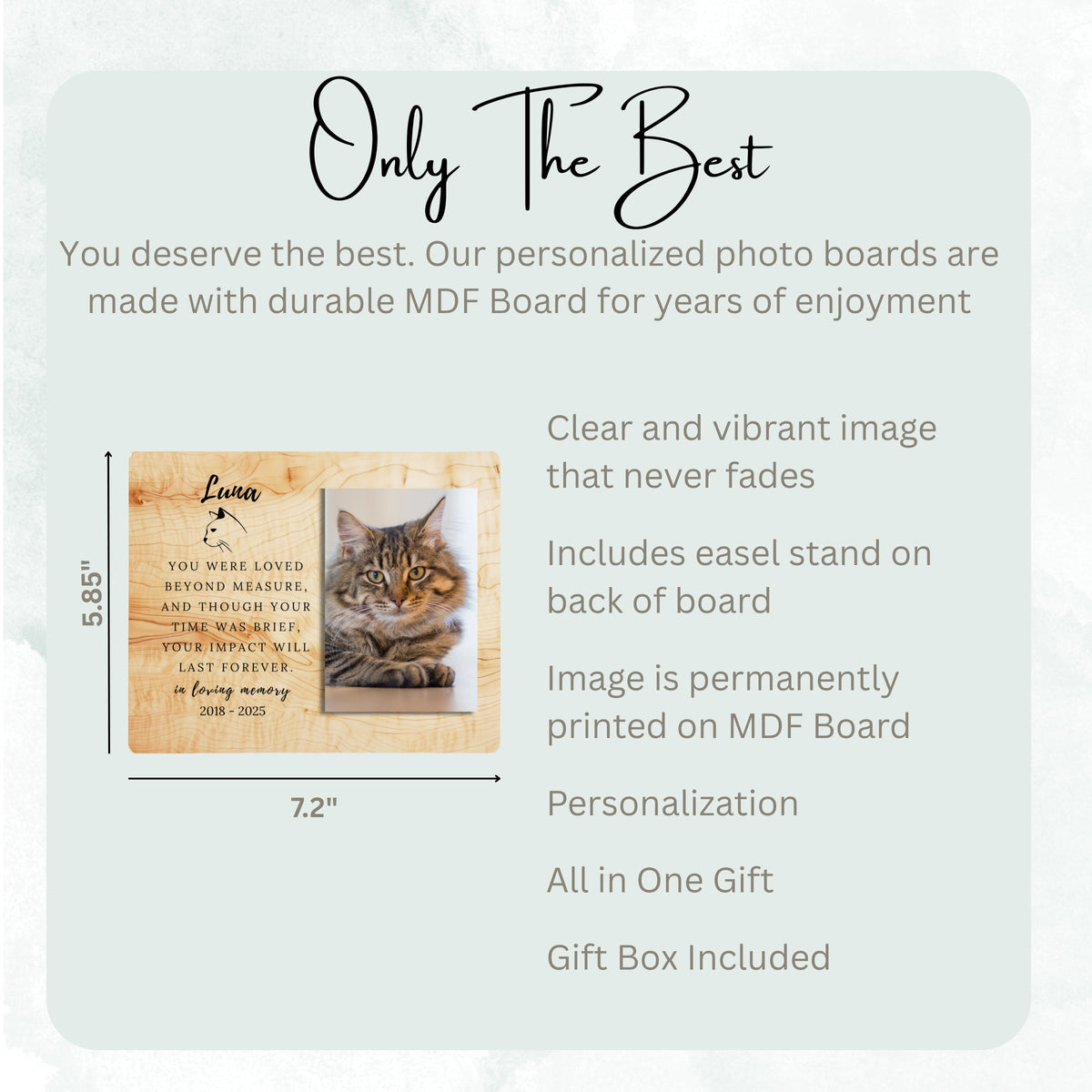 In Memory Gift, Personalized Pet Owner Photo Board, Custom Pet Owner Picture Board, Remembrance Photo Gift, Sympathy Photo Gift Custom Gift personalized photo board — image 7 of 13