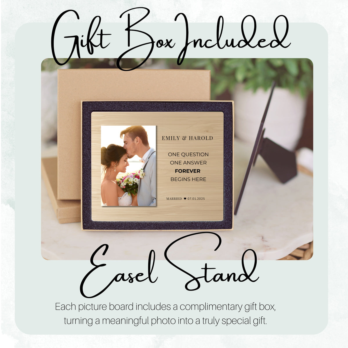 Wedding Keepsake, Personalized Couple Photo Board, Custom Couple Picture Board, Wedding Photo Keepsake, Wedding Personalized Photo Gift personalized photo board — image 5 of 13