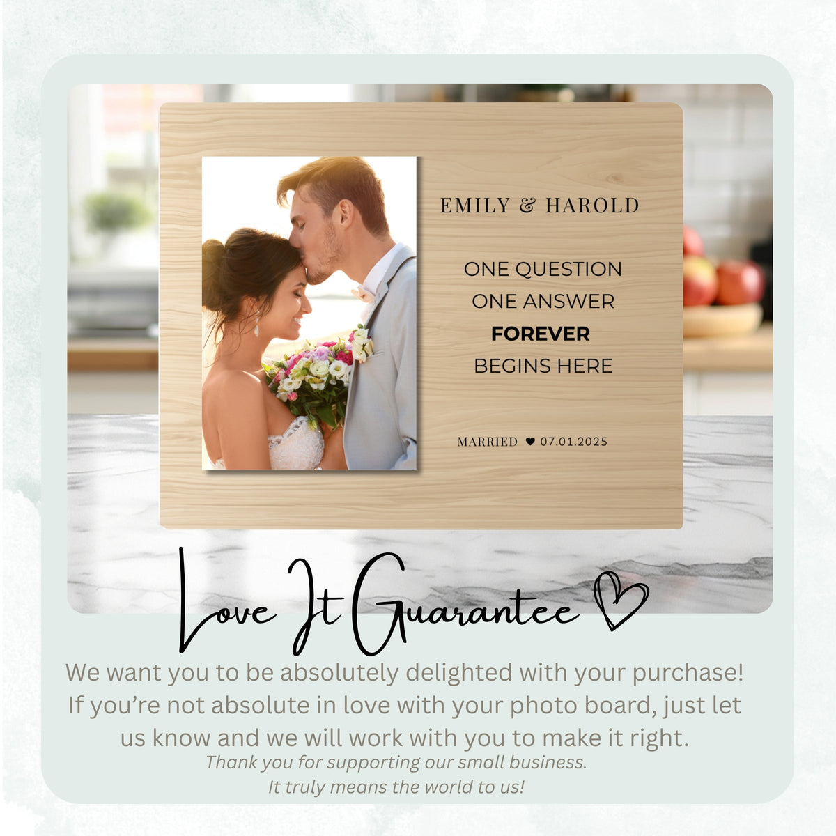 Wedding Keepsake, Personalized Couple Photo Board, Custom Couple Picture Board, Wedding Photo Keepsake, Wedding Personalized Photo Gift personalized photo board — image 6 of 13