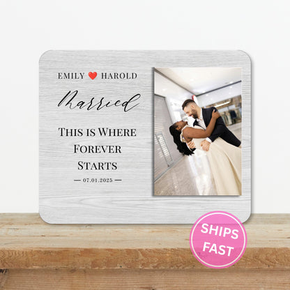 Wedding Gift, Personalized Couple Photo Board, Custom Couple Picture Board, Wedding Photo Keepsake, Wedding Personalized Photo Gift personalized photo board — image 2 of 13