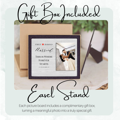 Wedding Gift, Personalized Couple Photo Board, Custom Couple Picture Board, Wedding Photo Keepsake, Wedding Personalized Photo Gift personalized photo board — image 5 of 13