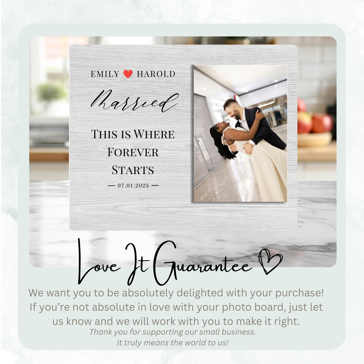 Wedding Gift, Personalized Couple Photo Board, Custom Couple Picture Board, Wedding Photo Keepsake, Wedding Personalized Photo Gift personalized photo board — image 6 of 13