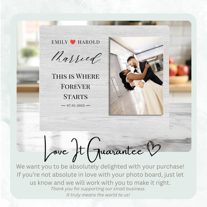 Wedding Gift, Personalized Couple Photo Board, Custom Couple Picture Board, Wedding Photo Keepsake, Wedding Personalized Photo Gift personalized photo board — image 6 of 13