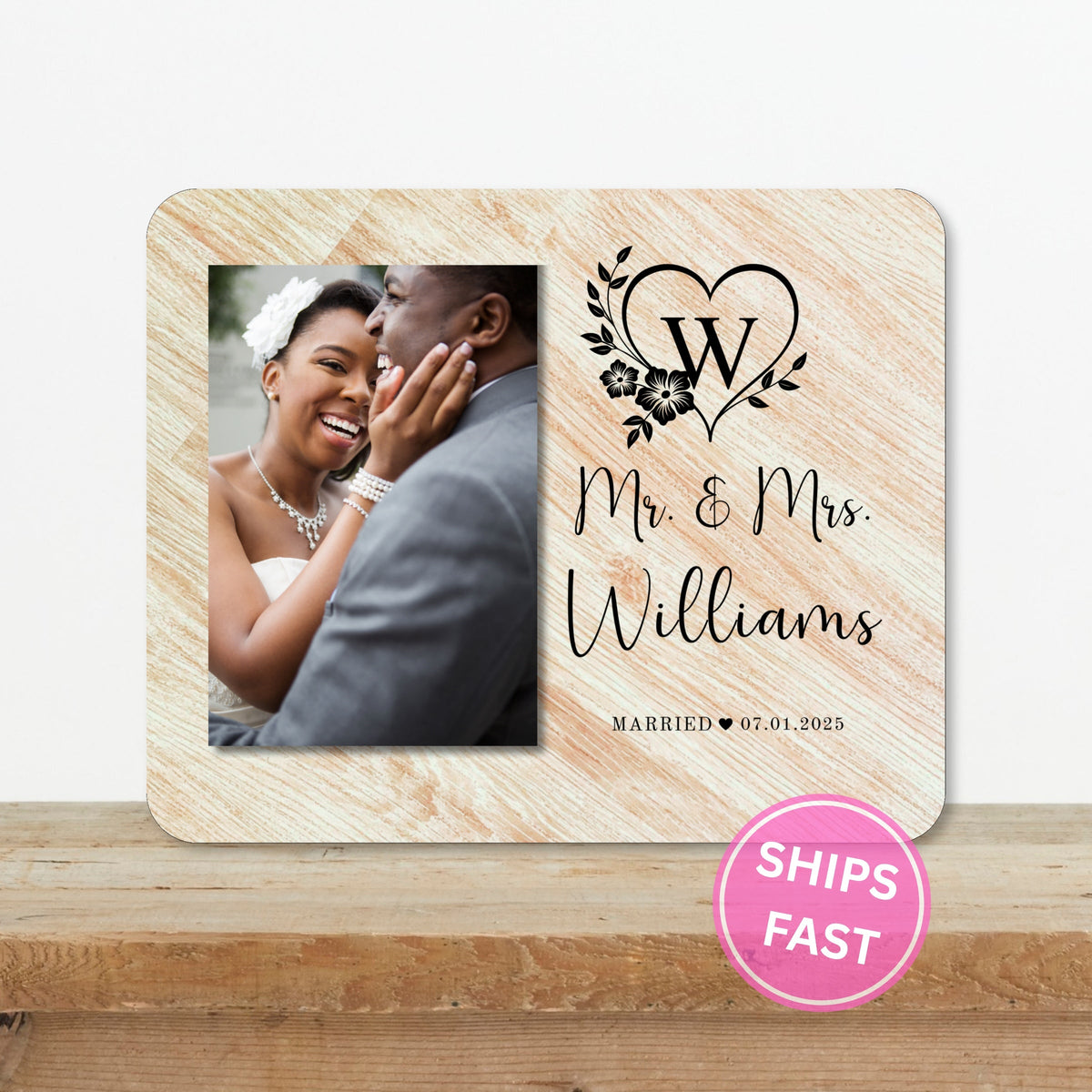 Couple Gift, Personalized Couple Photo Board, Custom Couple Picture Board, Wedding Photo Keepsake, Wedding Personalized Photo Gift personalized photo board — image 2 of 13