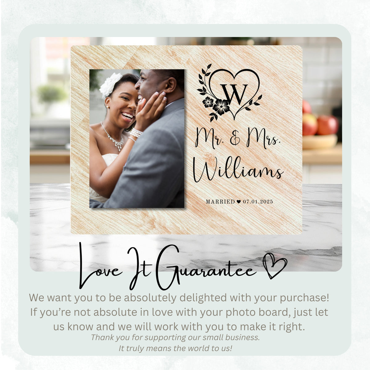 Couple Gift, Personalized Couple Photo Board, Custom Couple Picture Board, Wedding Photo Keepsake, Wedding Personalized Photo Gift personalized photo board — image 6 of 13