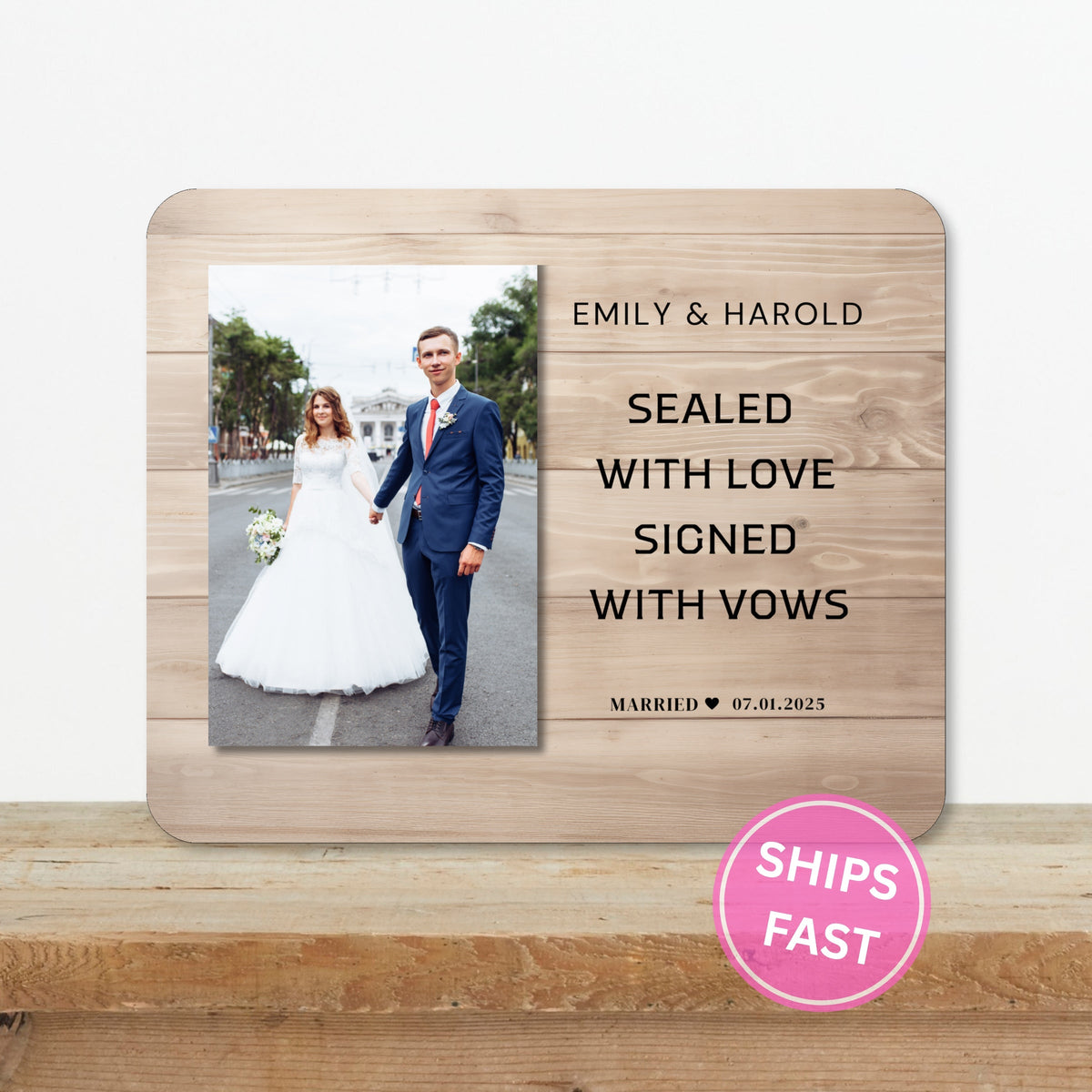 Anniversary Gift, Personalized Couple Photo Board, Custom Couple Picture Board, Wedding Photo Keepsake, Wedding Personalized Photo Gift personalized photo board — image 2 of 13