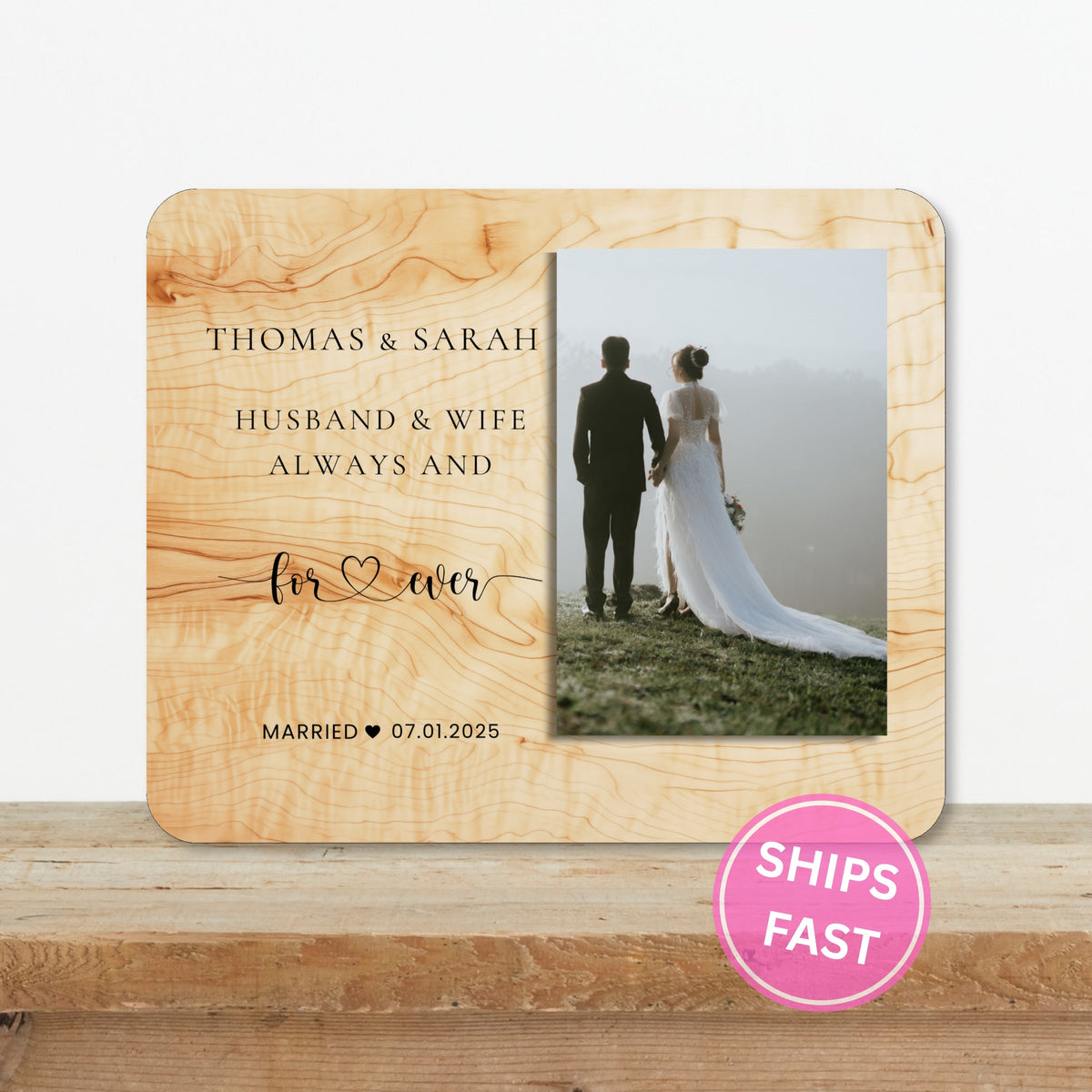 Bride And Groom Gift, Personalized Couple Photo Board, Custom Couple Picture Board, Wedding Photo Keepsake, Wedding Personalized Photo Gift personalized photo board — image 2 of 13
