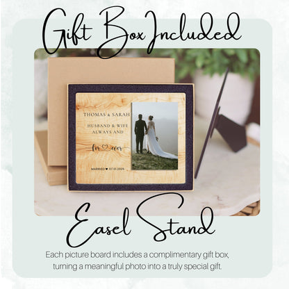 Bride And Groom Gift, Personalized Couple Photo Board, Custom Couple Picture Board, Wedding Photo Keepsake, Wedding Personalized Photo Gift personalized photo board — image 5 of 13