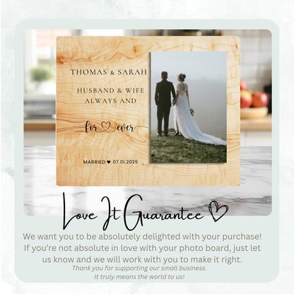 Bride And Groom Gift, Personalized Couple Photo Board, Custom Couple Picture Board, Wedding Photo Keepsake, Wedding Personalized Photo Gift personalized photo board — image 6 of 13