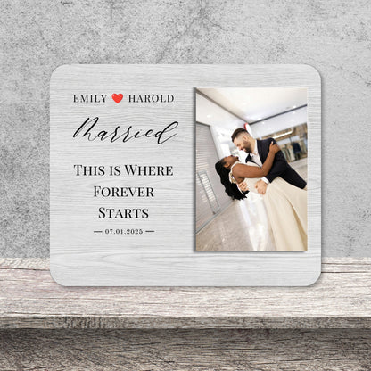 Bride And Groom Gift, Personalized Couple Photo Board, Custom Couple Picture Board, Wedding Photo Keepsake, Wedding Personalized Photo Gift personalized photo board — image 10 of 13