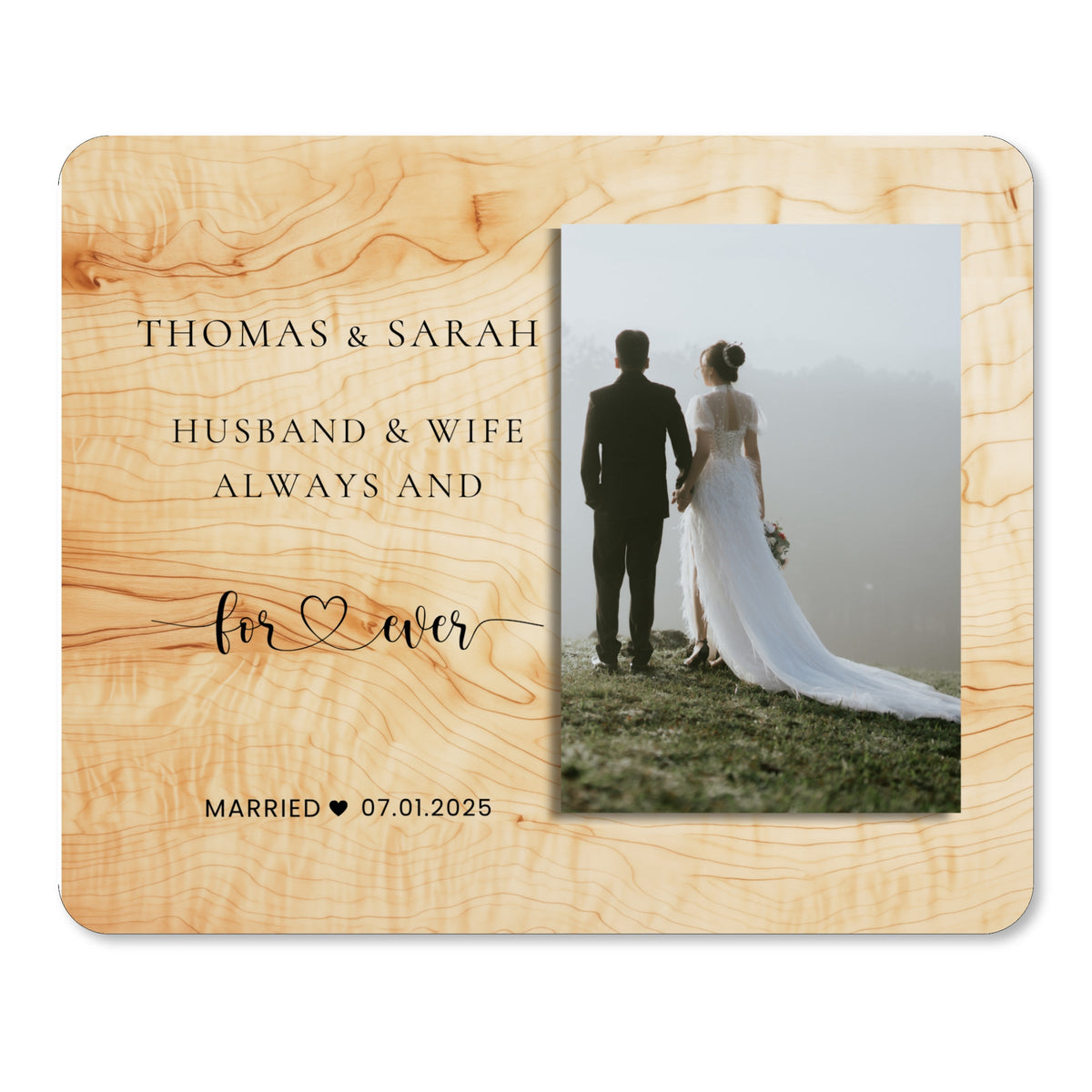 Bride And Groom Gift, Personalized Couple Photo Board, Custom Couple Picture Board, Wedding Photo Keepsake, Wedding Personalized Photo Gift personalized photo board — image 1 of 13