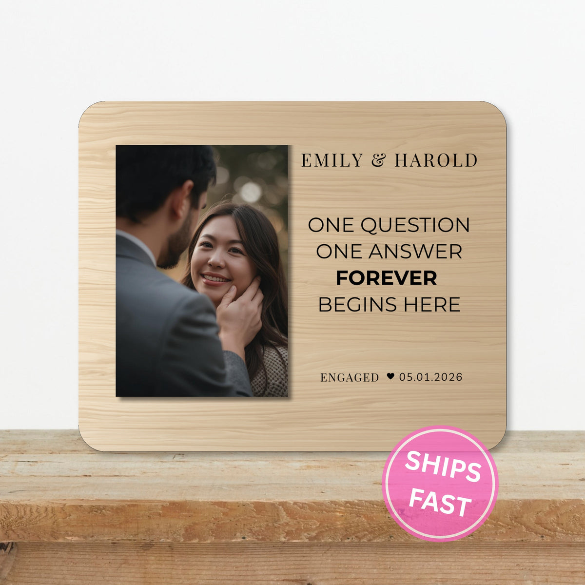 Photo Keepsake Gift, Personalized Couple Photo Board, Custom Couple Picture Board, Wedding Photo Keepsake, Engagement Family Memory Board personalized photo board — image 2 of 13
