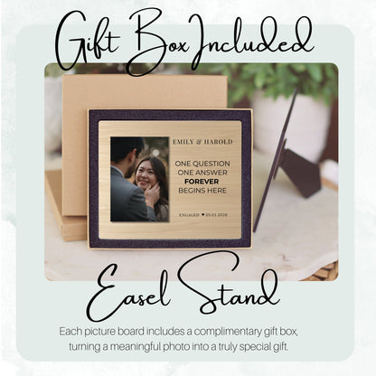 Photo Keepsake Gift, Personalized Couple Photo Board, Custom Couple Picture Board, Wedding Photo Keepsake, Engagement Family Memory Board personalized photo board — image 5 of 13