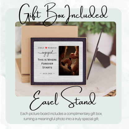 Wedding Gift, Personalized Couple Photo Board, Custom Couple Picture Board, Wedding Photo Keepsake, Engagement Personalized Photo Gift personalized photo board — image 5 of 13