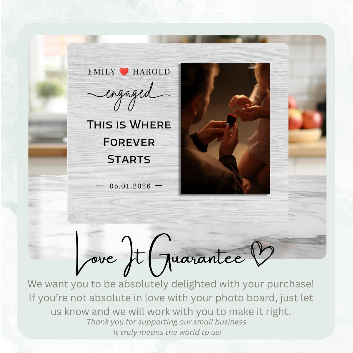 Wedding Gift, Personalized Couple Photo Board, Custom Couple Picture Board, Wedding Photo Keepsake, Engagement Personalized Photo Gift personalized photo board — image 6 of 13
