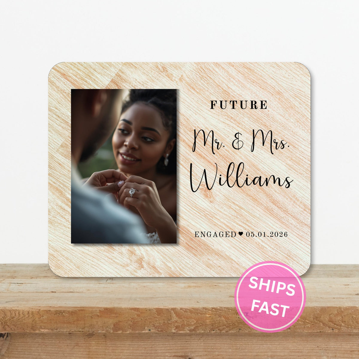 Engagment Gift, Personalized Couple Photo Board, Custom Couple Picture Board, Wedding Photo Keepsake, Engagement Personalized Photo Gift personalized photo board — image 2 of 13