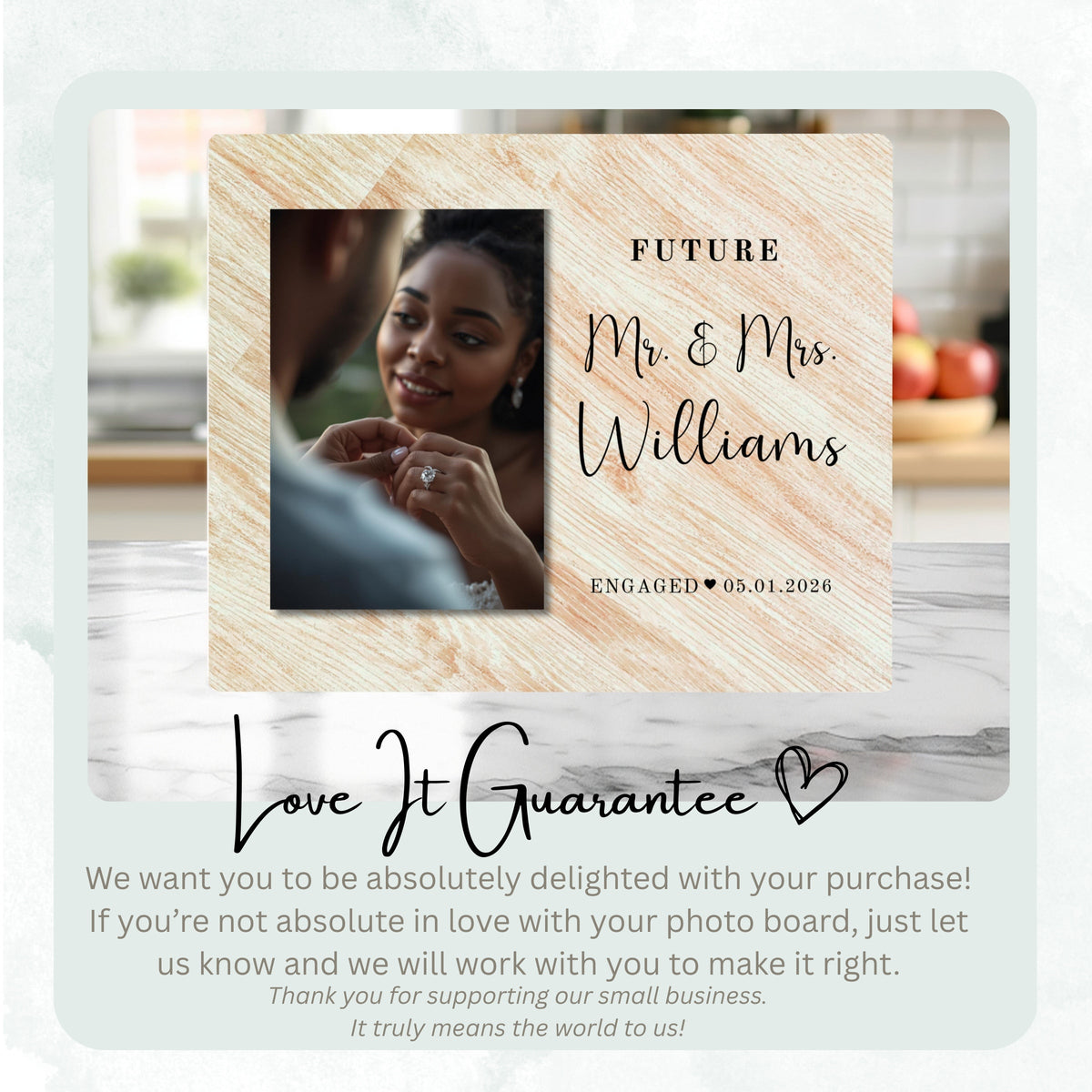 Engagment Gift, Personalized Couple Photo Board, Custom Couple Picture Board, Wedding Photo Keepsake, Engagement Personalized Photo Gift personalized photo board — image 6 of 13