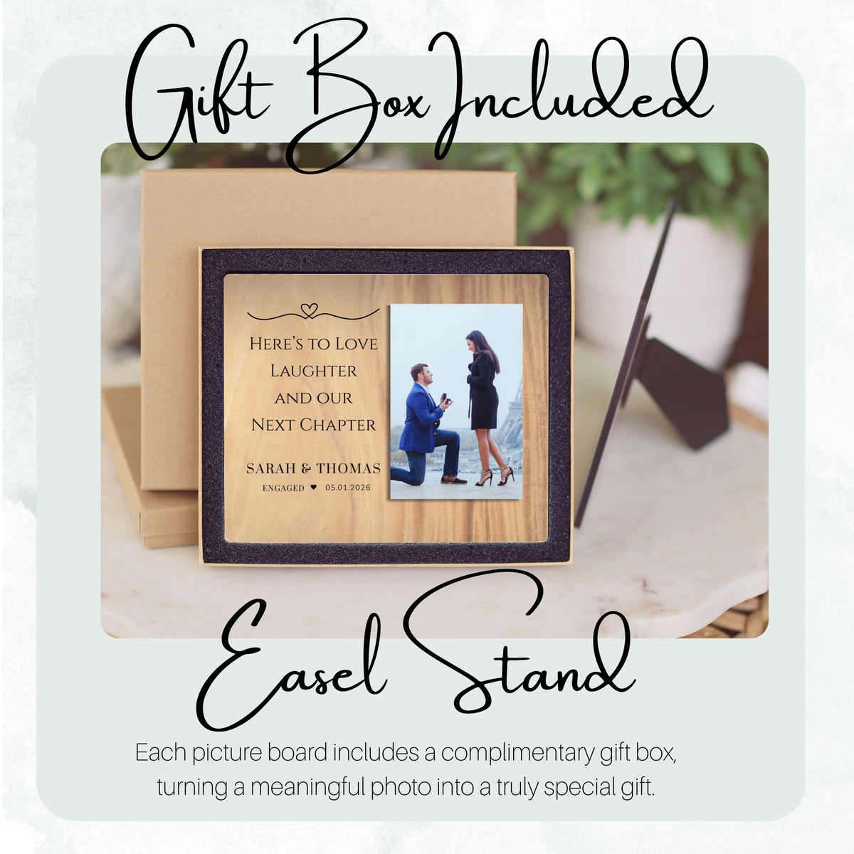 Anniversary Gift, Personalized Couple Photo Board, Custom Couple Picture Board, Wedding Photo Keepsake, Engagement Personalized Photo Gift personalized photo board — image 5 of 13