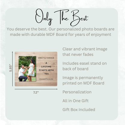 Engagement Gift, Personalized Couple Photo Board, Custom Couple Picture Board, Wedding Photo Keepsake, Engagement Personalized Photo Gift personalized photo board — image 7 of 13